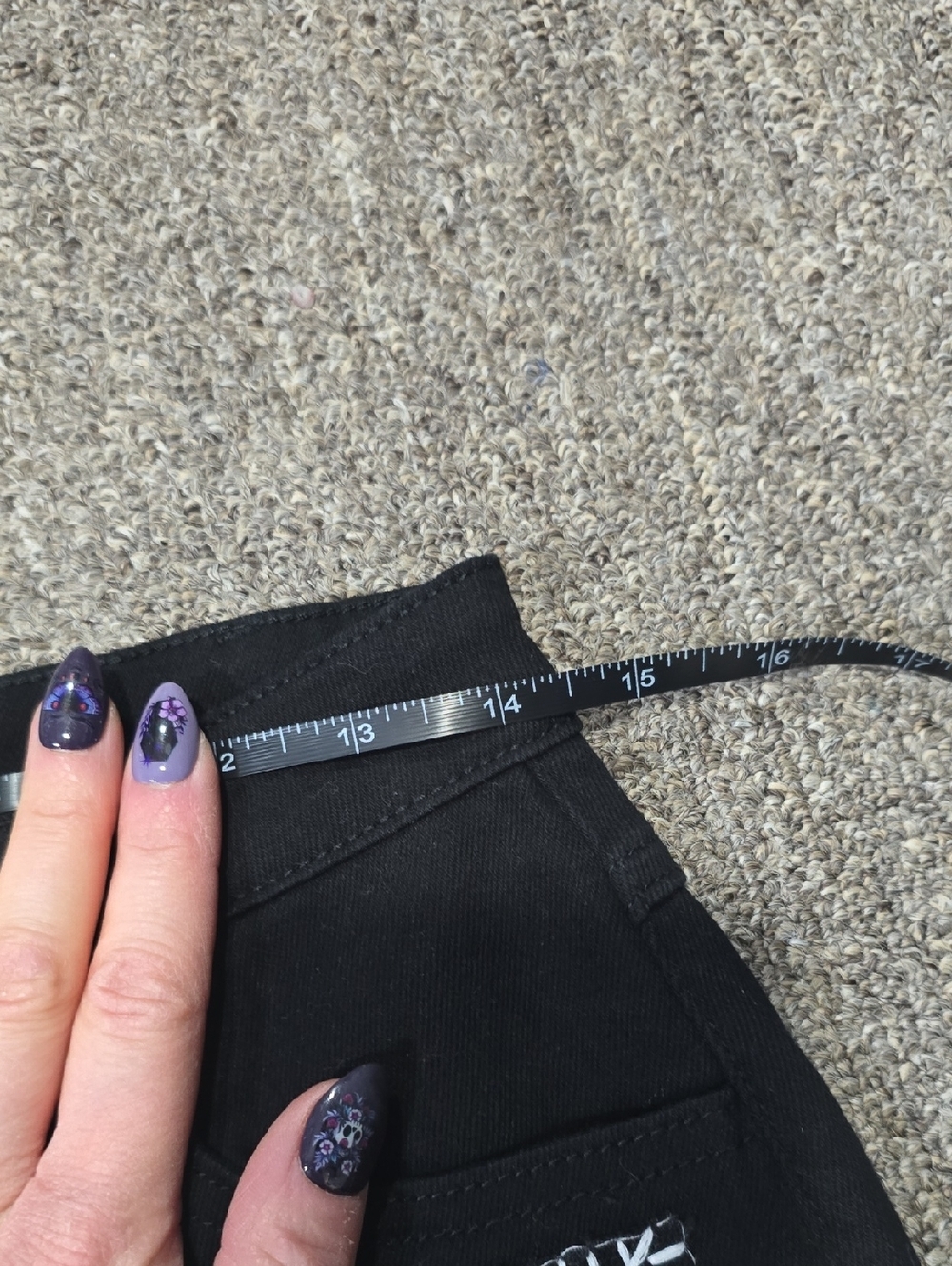NWT Widow Miss Murder Lace-Up Patch Jeans, Med - Picture 9 of 12